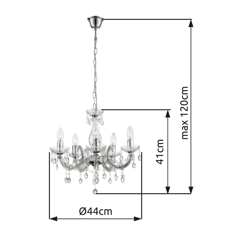 Cuimbra Ø45 Kromi kristalli valmistajalta Globo Lighting - Med sina krompl&auml;terade detaljer och klarglas skapar den en lyxig glans och en stilfull atmosf&auml;r.