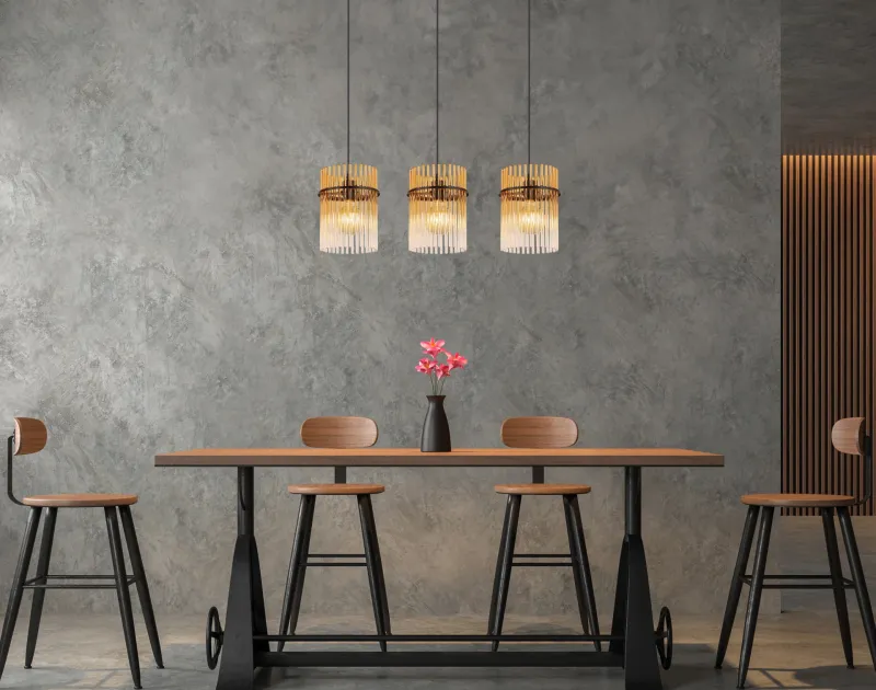 Gorley 80cm Keltainen kattovalaisin valmistajalta Globo Lighting - Gorley&nbsp;takpendel kombinerar elegant design med h&ouml;g funktionalitet och blir en sofistikerad inredningsdetalj i ditt hem.