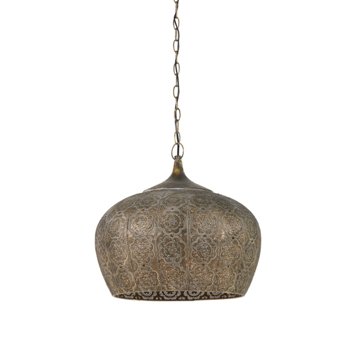 Emine Ø43 Pronssi kattovalaisin valmistajalta Light & Living - Emine on elegantti metallinen kattovalaisin, jossa on ruskehtavan kultainen viimeistely ja yksityiskohtainen rei'itetty kuvio.