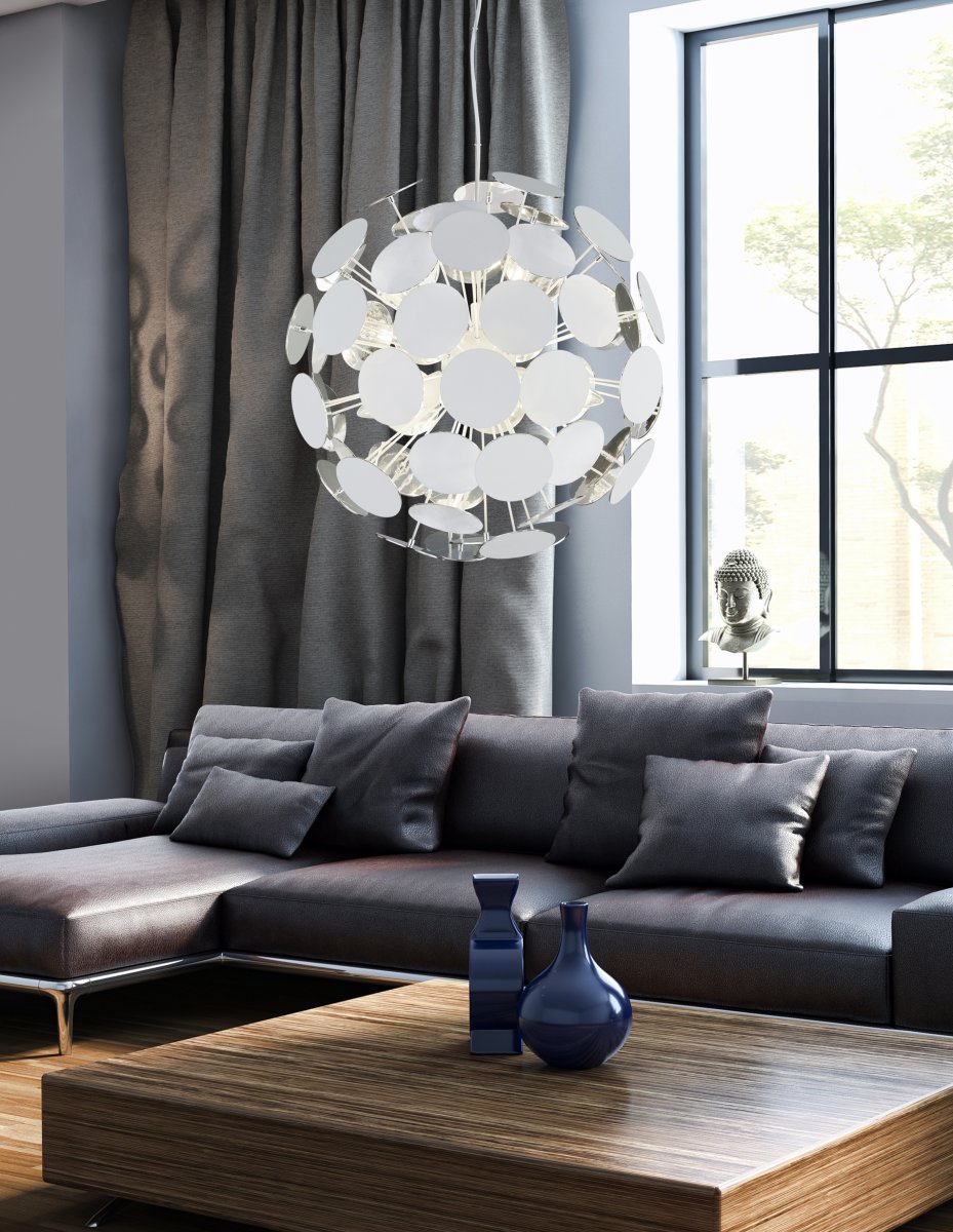 Discalgo Ø54 Valkoinen kattovalaisin valmistajalta Trio Lighting - Pienellä mielikuvituksella valaisin voi muistuttaa voikukkaa ja sopii siksi täydellisesti luovaan sisustukseen.