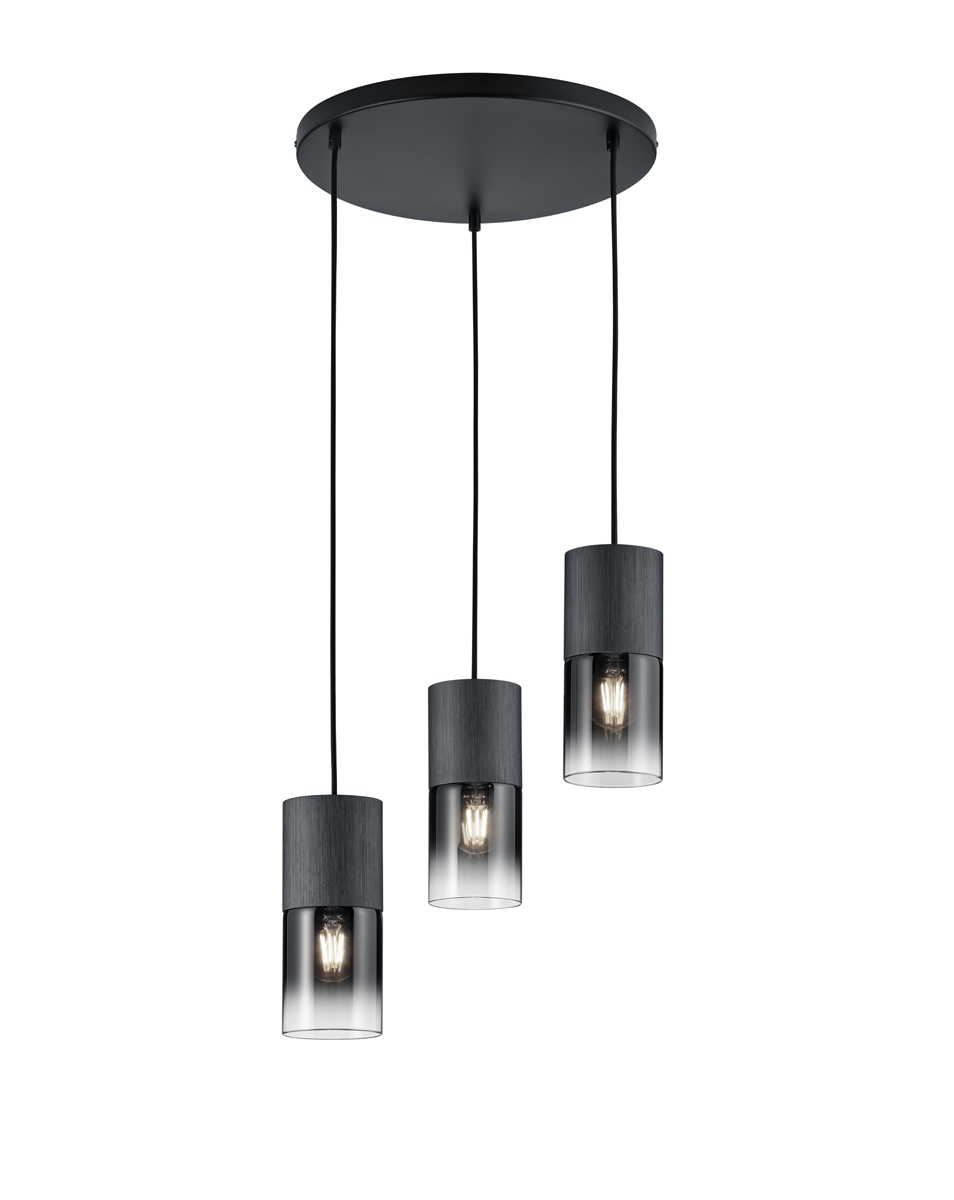 Robin Ø37 Musta kattovalaisin valmistajalta Trio Lighting - Mattamustan väriasteikon ja savunväristen lasien ansiosta se on helppo yhdistää erilaisiin sisustustyyleihin.