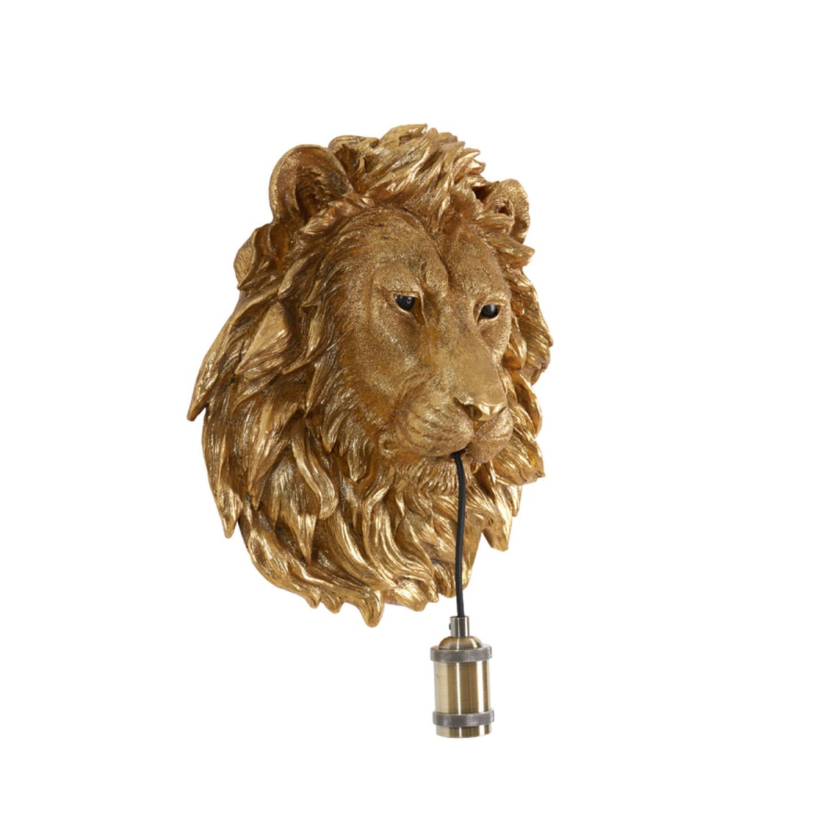 Lion 40cm Pronssi seinävalaisin valmistajalta Light & Living - Valonlähde roikkuu elegantisti leijonan suusta koristeellisen messinkijalustan avulla, luoden rohkean ja silmiinpistävän tunnelman.
