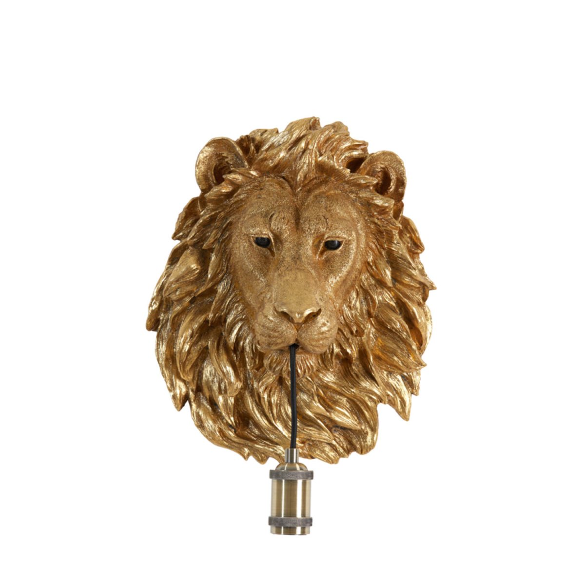 Lion 40cm Pronssi seinävalaisin valmistajalta Light & Living - Valonlähde roikkuu elegantisti leijonan suusta koristeellisen messinkijalustan avulla, luoden rohkean ja silmiinpistävän tunnelman.