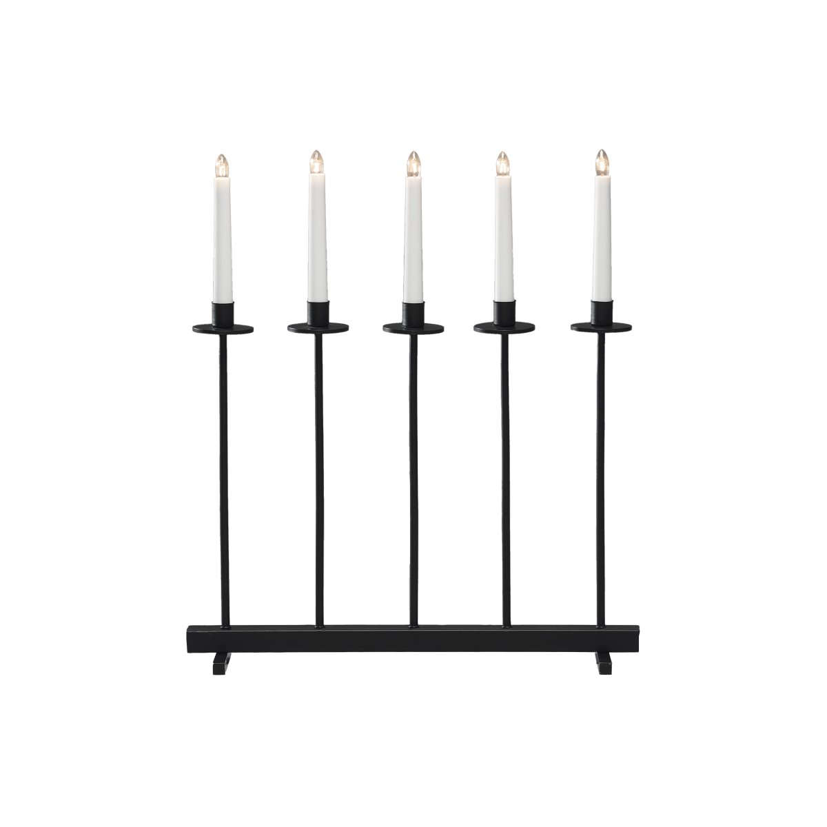 Candelabra 5 Lights Musta valmistajalta Konstsmide - Anna kotiisi moderni ja tyylik&auml;s joulutunnelma t&auml;ll&auml; ainutlaatuisella adventtikynttil&auml;njalalla, joka on mustaksi lakattua ter&auml;st&auml;.