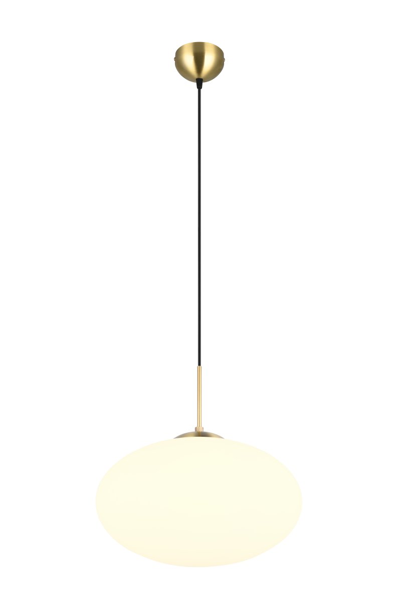 Fomento Ø40 Matta messinki kattovalaisin valmistajalta Trio Lighting - Mattan messingin ja valkoisen lasin yhdistelmä luo ylellisyyden ja hienostuneisuuden tunteen.
