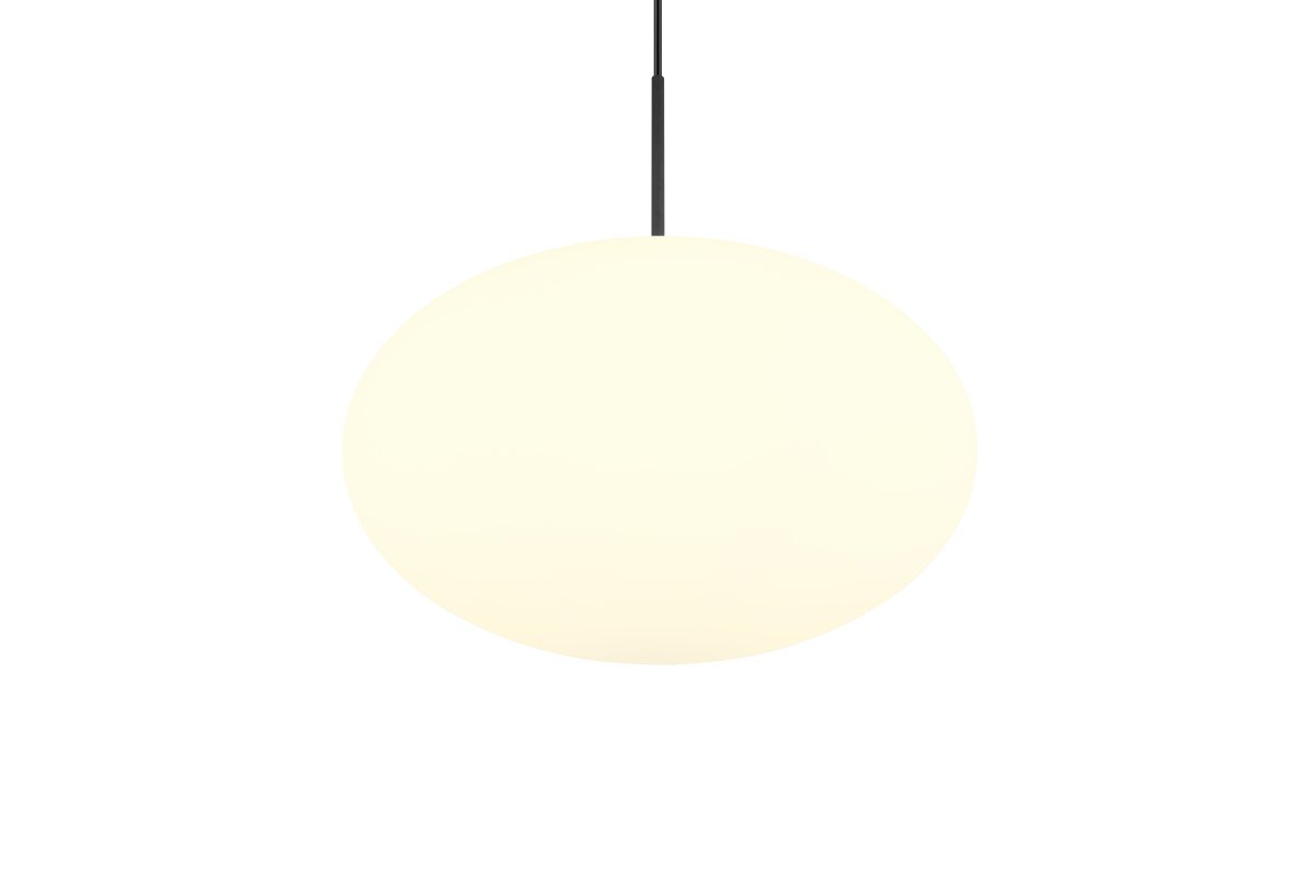 Fomento Ø40 Musta kattovalaisin valmistajalta Trio Lighting - Mattamustan ja valkoisen lasin yhdistelmä luo ylellisyyden ja hienostuneisuuden tunteen.