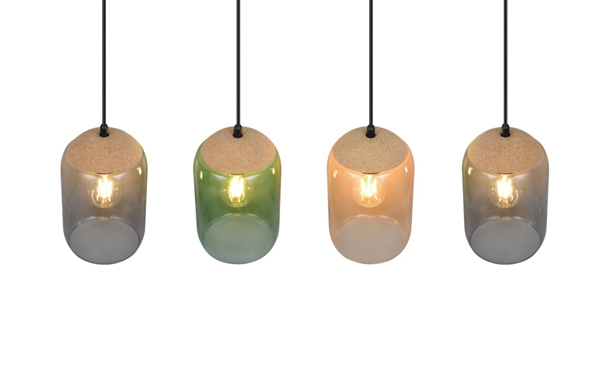 Cork 90cm Monivärinen kattovalaisin valmistajalta Trio Lighting - Lasin ja korkin yhdistelmä korostaa elämän värejä ja luo kotiisi kutsuvan ja kodikkaan tunnelman.