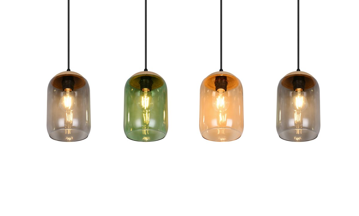 Cork 90cm Monivärinen kattovalaisin valmistajalta Trio Lighting - Lasin ja korkin yhdistelmä korostaa elämän värejä ja luo kotiisi kutsuvan ja kodikkaan tunnelman.