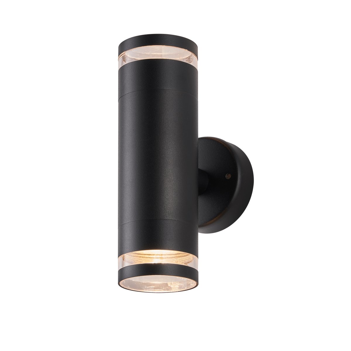 Cylinder duo Musta ulkovalo valmistajalta Lampan - Lampan lyser fint b&aring;de upp och ner p&aring; v&auml;ggen.