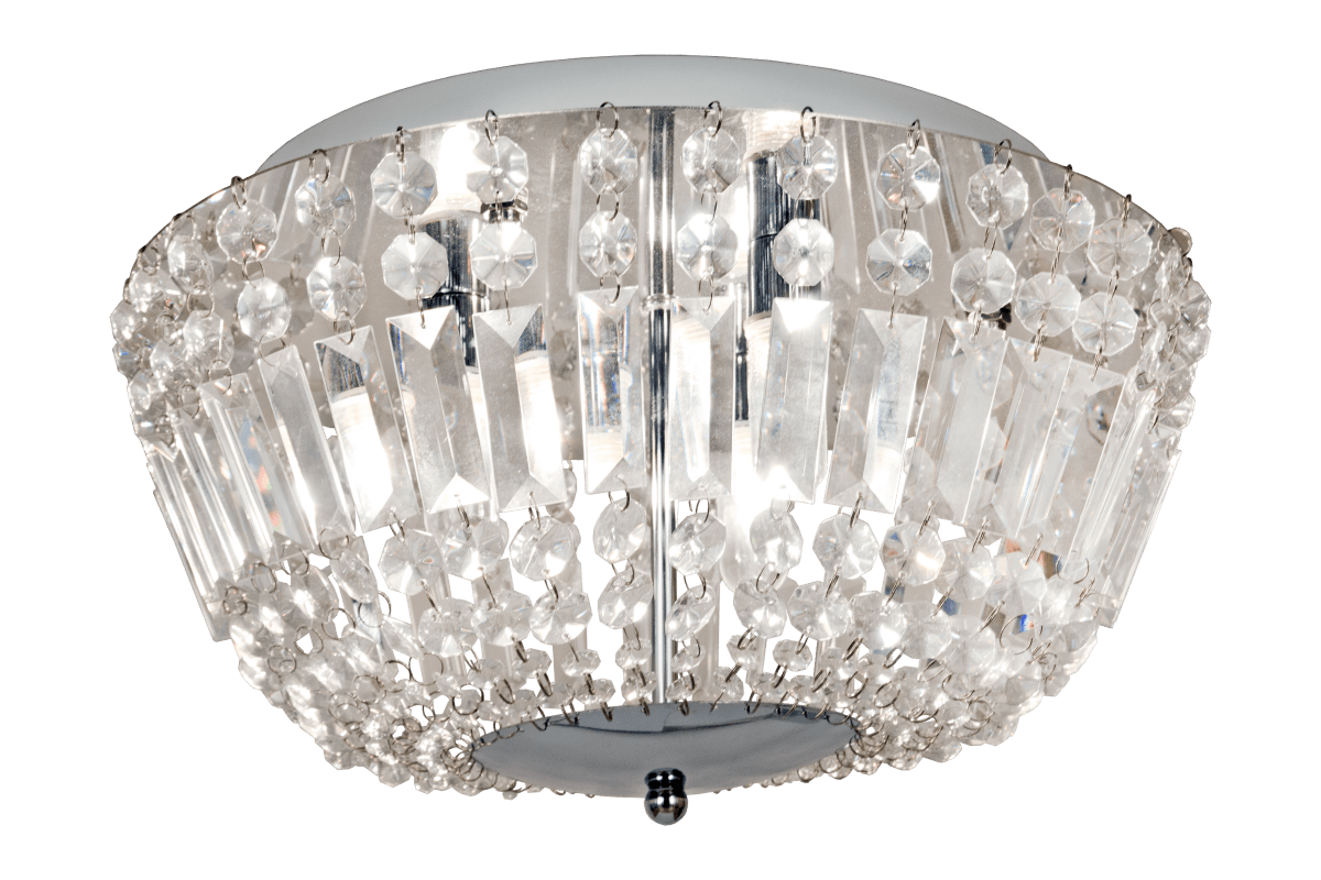 Giovanna Ø38 Kromi kylpyhuoneen valaisin valmistajalta Aneta Lighting - Giovanna on tyylikäs kromi kylpyhuoneen katto, jossa on kauniit lasiprismat.
