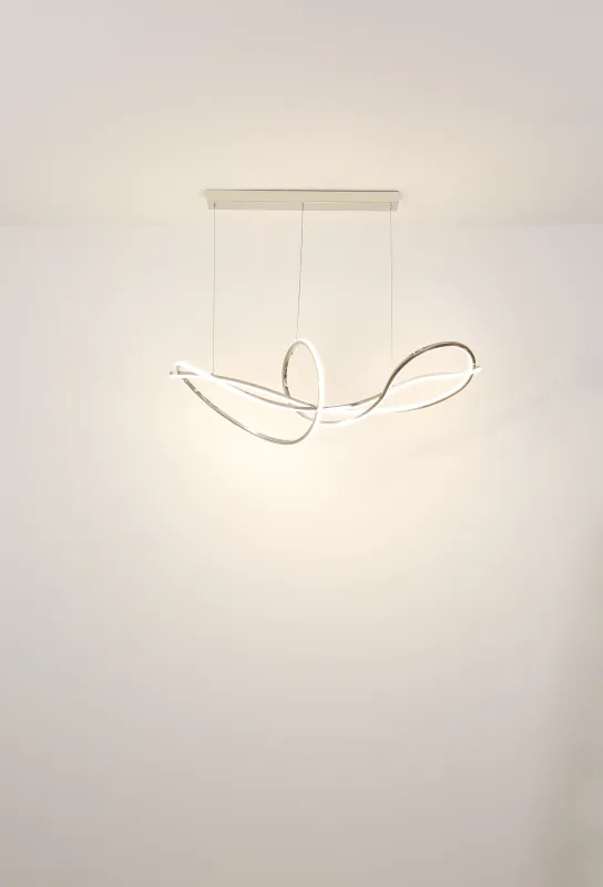 Iduna 110cm Kromi kattovalaisin valmistajalta Globo Lighting - Valaisin on himmennettävä ja sitä on helppo ohjata mukana tulevalla kaukosäätimellä.