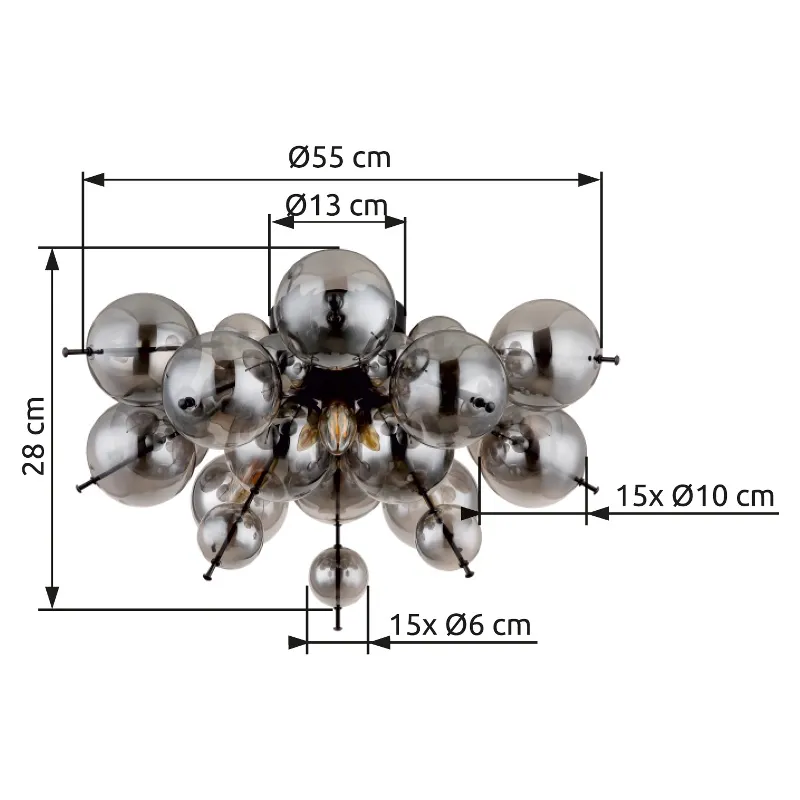 Udo Ø55 Savun värinen plafondi valmistajalta Globo Lighting - Perfekt f&ouml;r vardagsrum, sovrum eller matsalar d&auml;r den bidrar till en stilfull och inbjudande milj&ouml;.