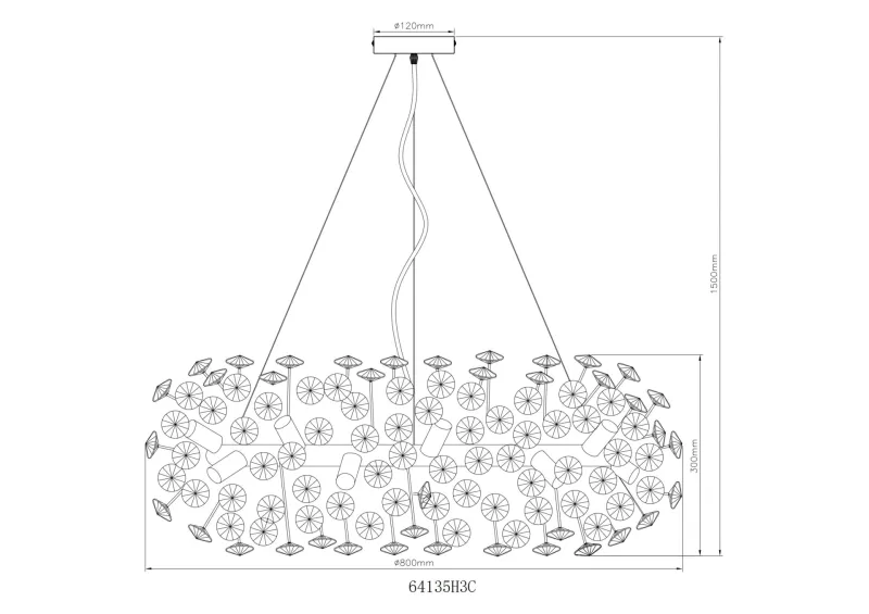 Katrina Ø80 Savun värinen kristalli valmistajalta Globo Lighting - Katrina &auml;r en elegant rund kristallkrona i kromf&auml;rgad metall med gnistrande K9-kristaller som skapar en sofistikerad och lyxig atmosf&auml;r i ditt hem.