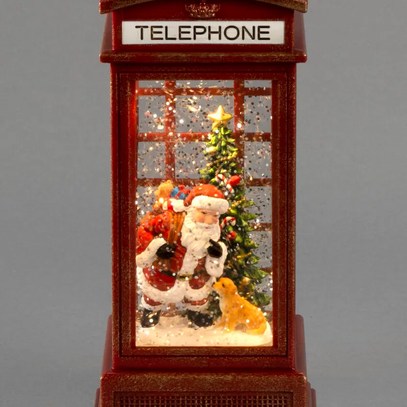 Veden Täyttämä Lyhty puhelinkioski PUNAINEN valmistajalta Konstsmide - Varustettu l&auml;mpim&auml;n valkoisella LED-valolla ja k&auml;yt&auml;nn&ouml;llisell&auml; ajastintoiminnolla.