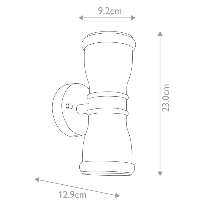 Malvern 23cm Musta ulkovalo valmistajalta Elstead Lighting - Med sin upp- och ned&aring;triktade ljusspridning skapar Malvern en vacker belysningseffekt p&aring; fasaden, perfekt f&ouml;r entr&eacute;er, uteplatser och g&aring;ngv&auml;gar.