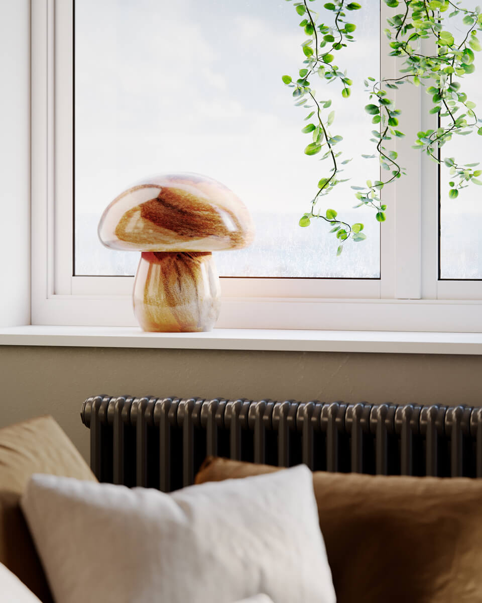 Mira Mushroom 30cm Luonto pöytävalaisin valmistajalta By Rydéns - Tutustu Mira Mushroomin kauneuteen ja anna sen ainutlaatuisen vieh&auml;tyksen kultata huoneesi jokaisella valon ja varjon muutoksella.