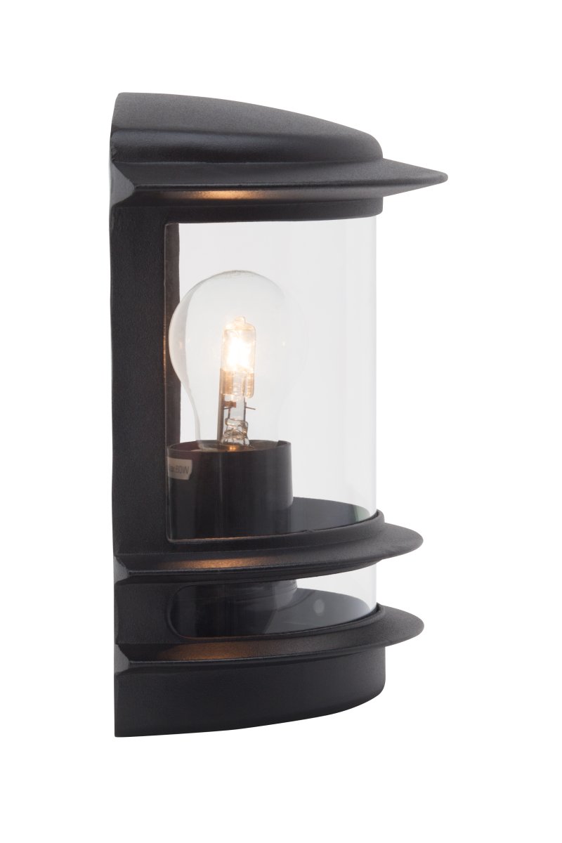 Hollywood Musta ulkovalo valmistajalta Brilliant - Lamppu tarjoaa suojan vesiroiskeilta (IP44), mikä tekee siitä ihanteellisen ulkokäyttöön.