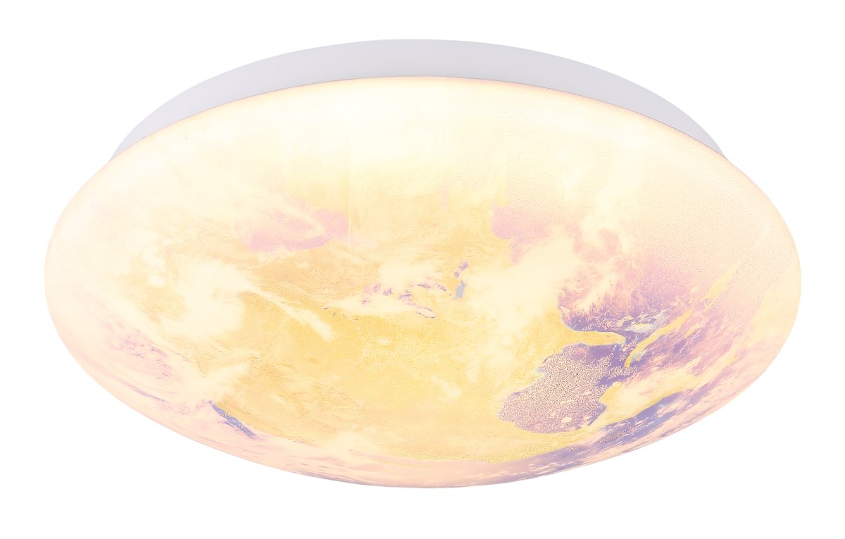 Gaia Ø26 Monivärinen lasten valaisin valmistajalta Globo Lighting - Gaia &auml;r en unik plafond med en detaljerad v&auml;rld och molnmotiv p&aring; sk&auml;rmen.