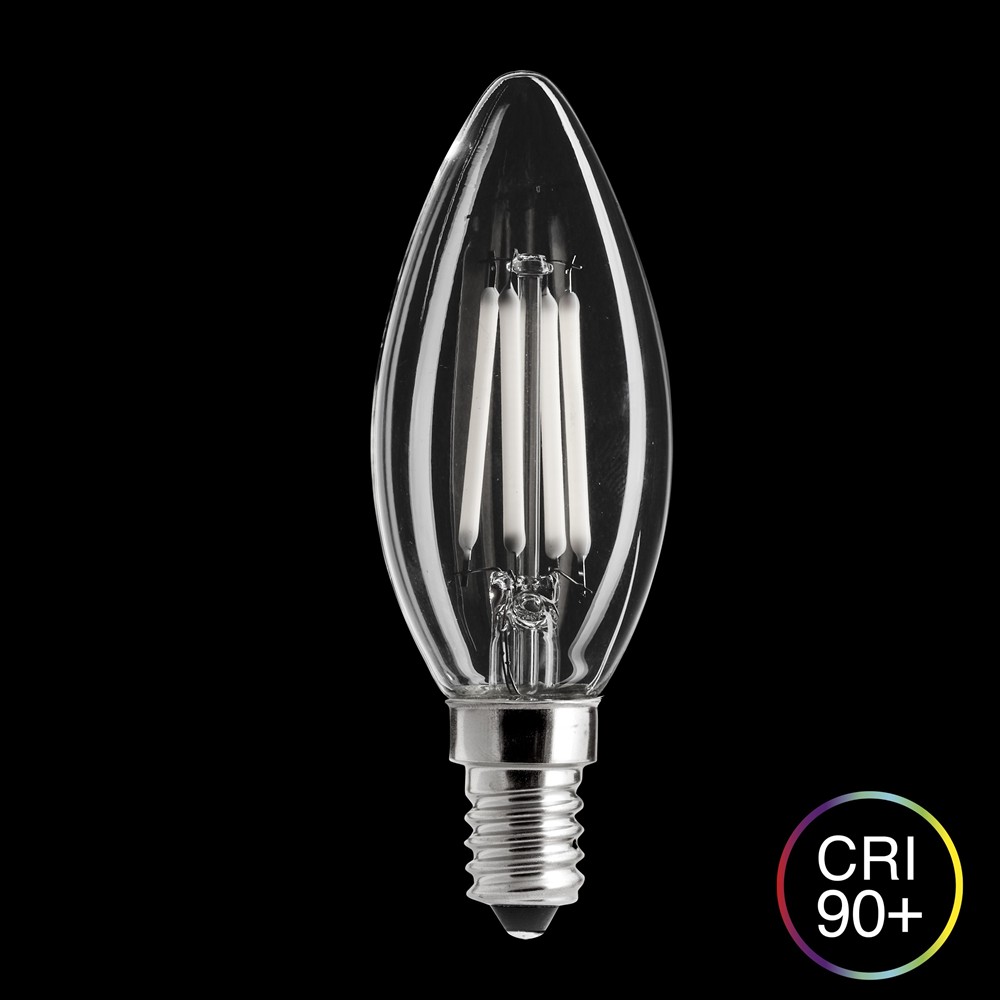 LED E14 Kruunukynttilälamppu 4W 2700K Himmennettävä Läpinäkyvä valmistajalta Unison - 