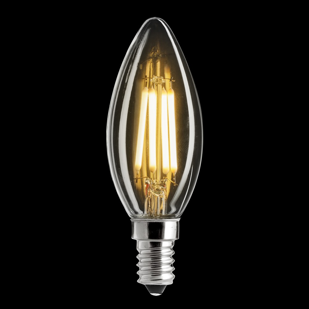 LED E14 Kruunukynttilälamppu 4W 2700K Himmennettävä Läpinäkyvä valmistajalta Unison - 