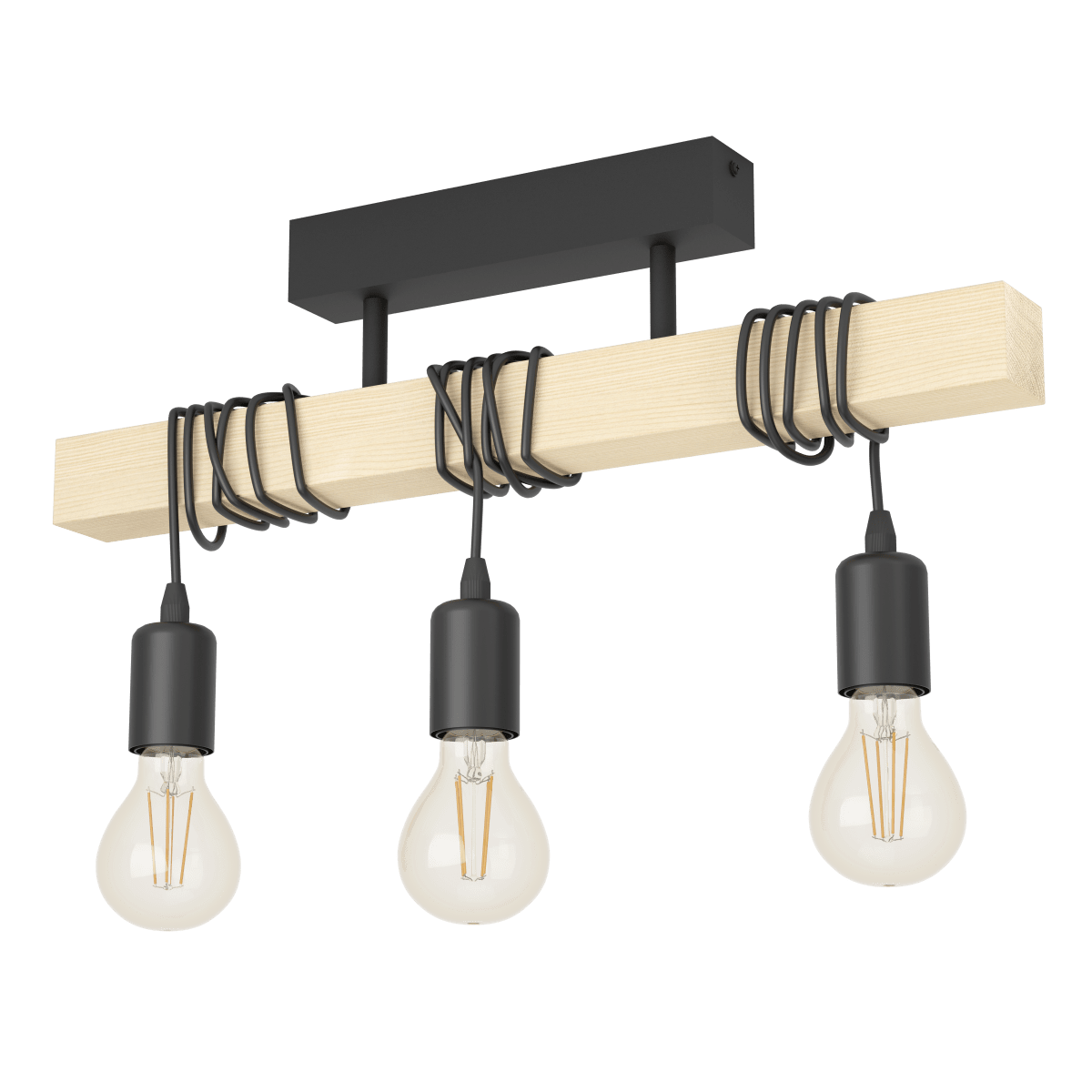 Townshend 55cm Puu plafondi valmistajalta Eglo - Townshend-kattovalaisin yhdist&auml;&auml; metallia ja puuta rustiikkisella ja modernilla muotoilulla.