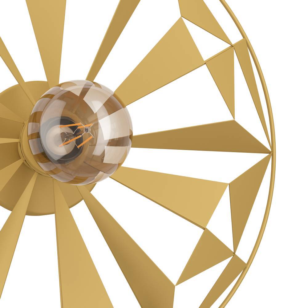 Castanuelo Ø42 Kulta plafondi valmistajalta Eglo - T&auml;ss&auml; kullanv&auml;risess&auml; metallissa olevassa sein&auml;- ja kattovalaisimessa on silmiinpist&auml;v&auml; geometrinen muotoilu, joka luo dynaamisen valon leikin ja antaa huoneelle ylellisen ilmeen.