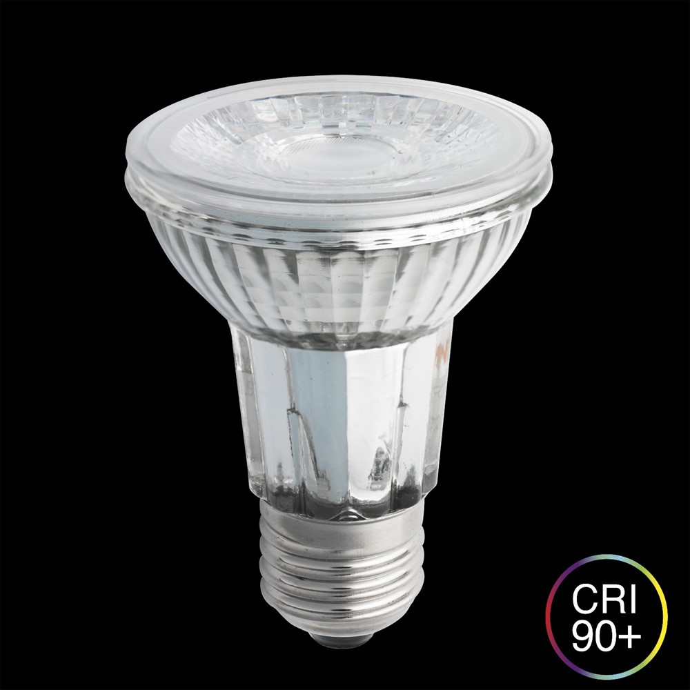 E27 LED PAR20 7W 2700K Himmennettävä Läpinäkyvä valmistajalta Unison - LED PAR20 E27 7W on tehokas ja energiatehokas valonl&auml;hde l&auml;mpim&auml;ll&auml; valolla; 2700K.