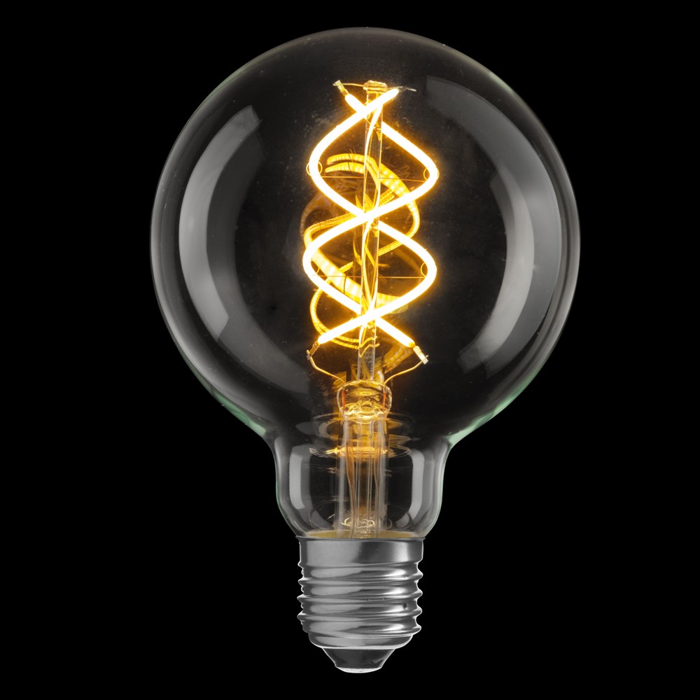 E27 Globelamppu 5W 2200K Himmennettävä Läpinäkyvä valmistajalta Unison - T&auml;m&auml; on UNI-FLEX-maapallolamppu, jonka halkaisija on 100 mm ja jossa on kirkas E27-kanta.