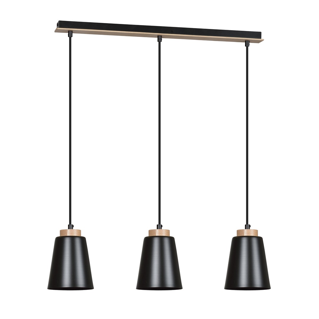 Bolero 66cm Musta kattovalaisin valmistajalta Emibig Lighting - Klassinen metallin ja puun yhdistelmä antaa valaisimelle ainutlaatuisen ja selkeän luonteen.