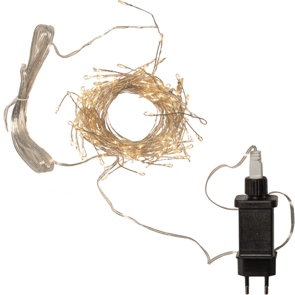 Valosarja Dew Drop 6m Hopea valmistajalta Star Trading - &nbsp;Mukana 3 m l&auml;pin&auml;kyv&auml; johto ja pistoke.