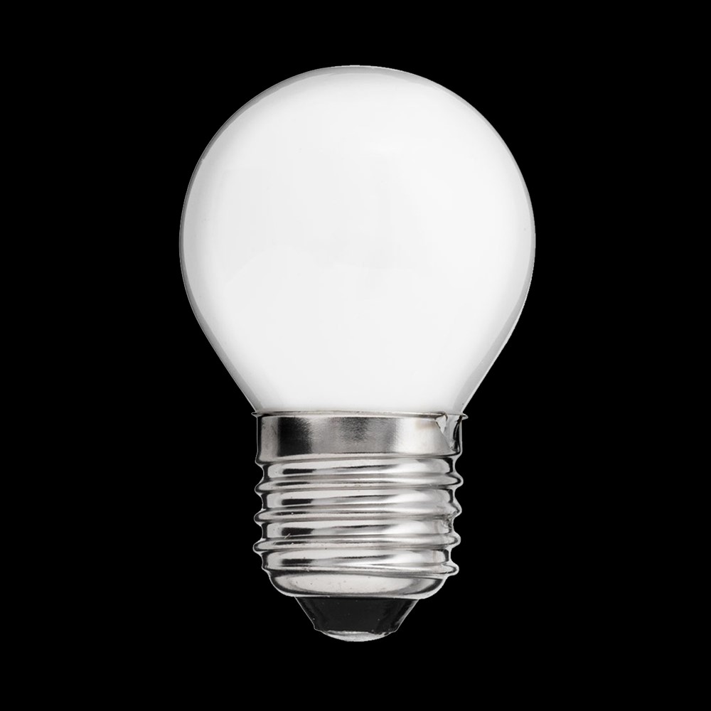 LED E27 pallolamppu opaali 4W 3000K Himmennettävä Valkoinen valmistajalta Unison - T&auml;ss&auml; maapallon muotoisessa LED-lampussa on E27-kanta ja 4 watin teho.