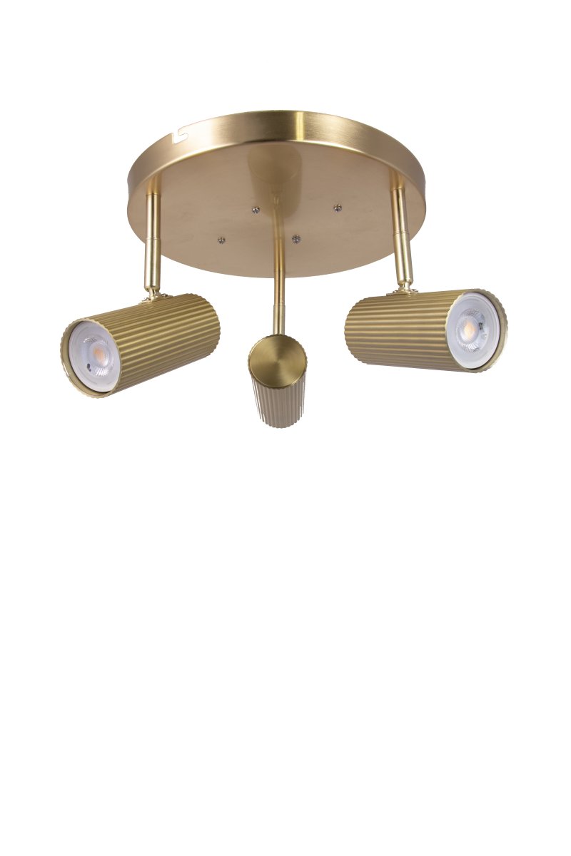 Hubble 3 Harjattu messinki kohdevalaisin valmistajalta Globen Lighting - Hubble on käytännöllinen kohdevalaisin, jossa on putkimaiset ja uurretut alumiinivarjostimet.