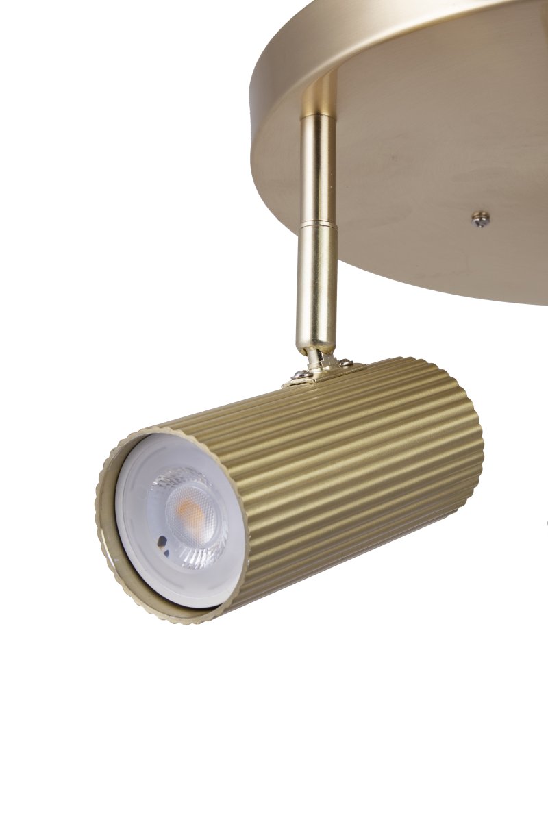 Hubble 3 Harjattu messinki kohdevalaisin valmistajalta Globen Lighting - Hubble on käytännöllinen kohdevalaisin, jossa on putkimaiset ja uurretut alumiinivarjostimet.