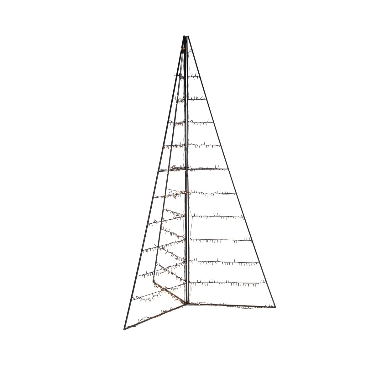 Metallikoriste Pyramidi 240cm Musta valmistajalta Konstsmide - 651 l&auml;mpim&auml;n meripihkan v&auml;risell&auml; LED-valolla se levitt&auml;&auml; eleganttia hehkua ja luo maagisen tunnelman.