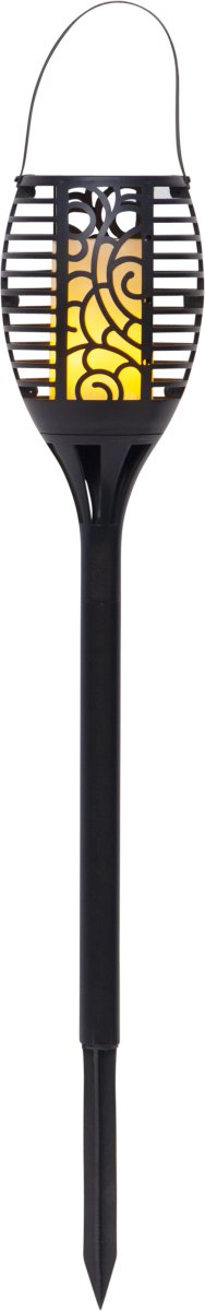 Flame Musta aurinkokennolamppu valmistajalta Star Trading - Lyhtyä voidaan käyttää kolmella eri tavalla: ripustuskorkeus n.