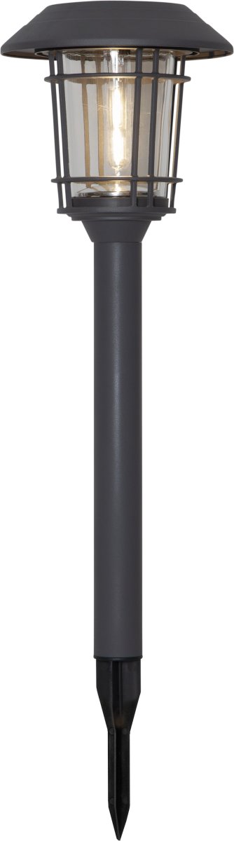 Filip Grafiitti aurinkokennolamppu valmistajalta Star Trading - Filipin aurinkokennopollarilla varustettu valaisin on tyylikäs ja käytännöllinen valaisin puutarhoihin ja kävelyteille.