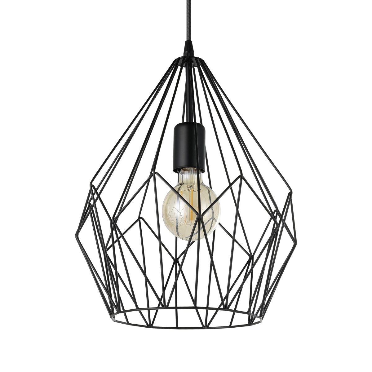 Carlton Ø30 Musta kattovalaisin valmistajalta Eglo - Carlton-riippuvalaisin on moderni metallinen valaisin, jossa on ilmava ja geometrinen muotoilu.