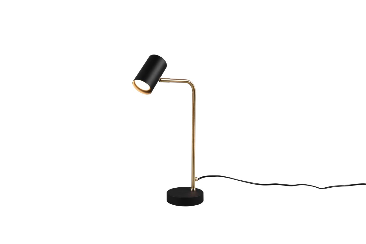 Marley 45cm Matta messinki työpöytävalaisin valmistajalta Trio Lighting - Moderni mattamustan ja matta messingin yhdistelmä tarjoaa tyylikkäitä kontrasteja ja korostaa sisustusta.