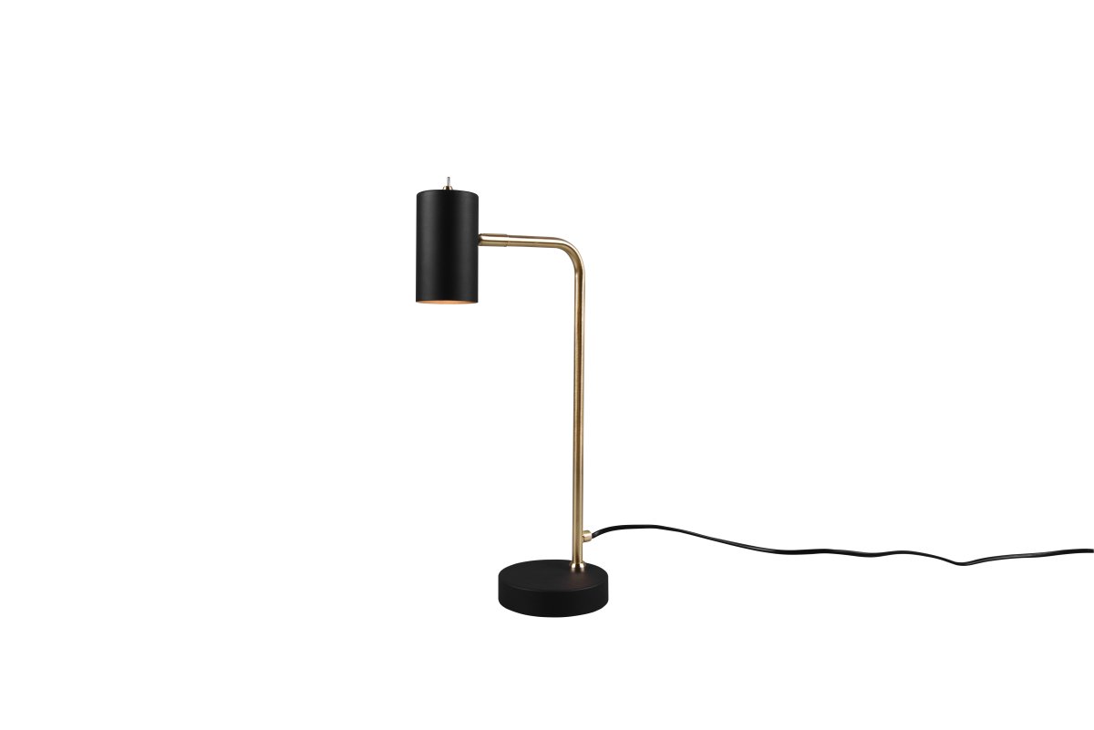 Marley 45cm Matta messinki työpöytävalaisin valmistajalta Trio Lighting - Moderni mattamustan ja matta messingin yhdistelmä tarjoaa tyylikkäitä kontrasteja ja korostaa sisustusta.