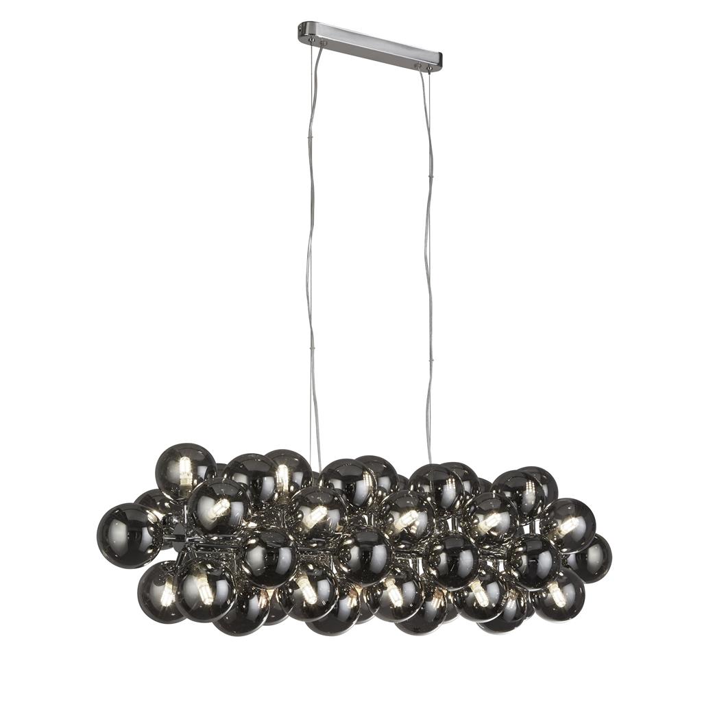 Berry 100cm Savunvärinen kattovalaisin valmistajalta Searchlight - Berry on kattovalaisin, joka vie todella paljon tilaa &ndash; Yhteensä 25 valonlähdettä, joita ympäröivät savunväriset lasikuvut modernilla ja minimalistisella tyylillä, tekevät siitä taatun katseenvangitsijan missä tahansa huoneessa.