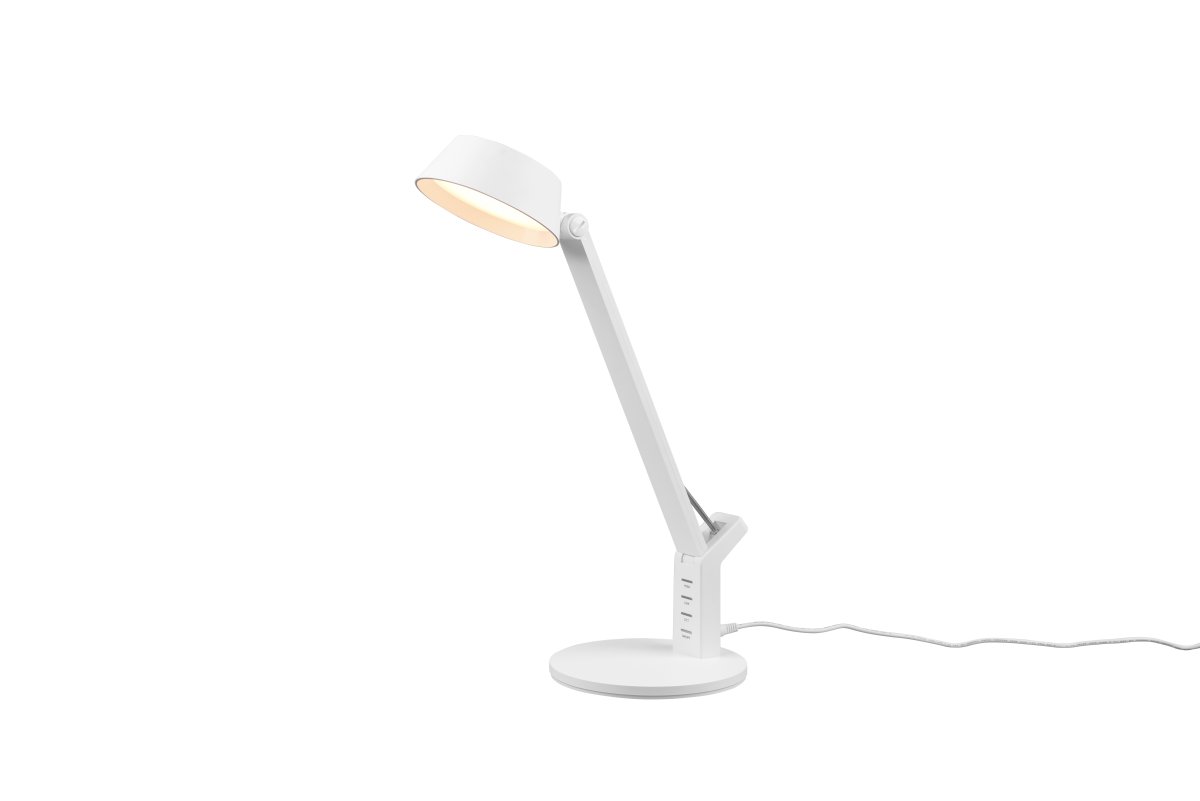 Ava 40cm Valkoinen työpöytävalaisin valmistajalta Trio Lighting - Valaisimessa on integroitu LED ja valoteho 600lm.
