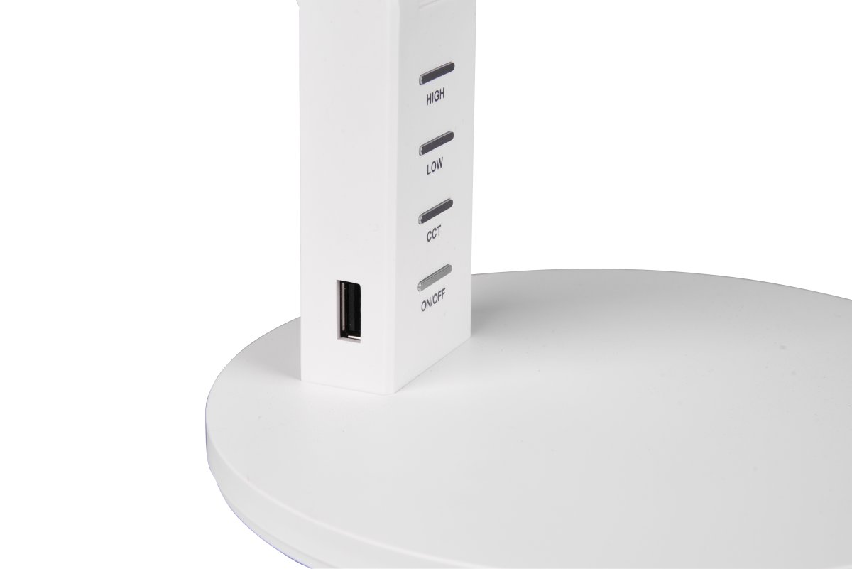 Ava 40cm Valkoinen työpöytävalaisin valmistajalta Trio Lighting - Valaisimessa on integroitu LED ja valoteho 600lm.