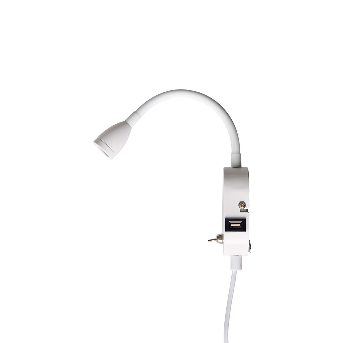 Mols Valkoinen lukulamppu valmistajalta Dyberg Larsen - Molsin avulla v&auml;lt&auml;t isoja sein&auml;laatikoita ja suuria lampunvarjostimia, jotka viev&auml;t tilaa tarjoamatta hyv&auml;&auml; valoa.