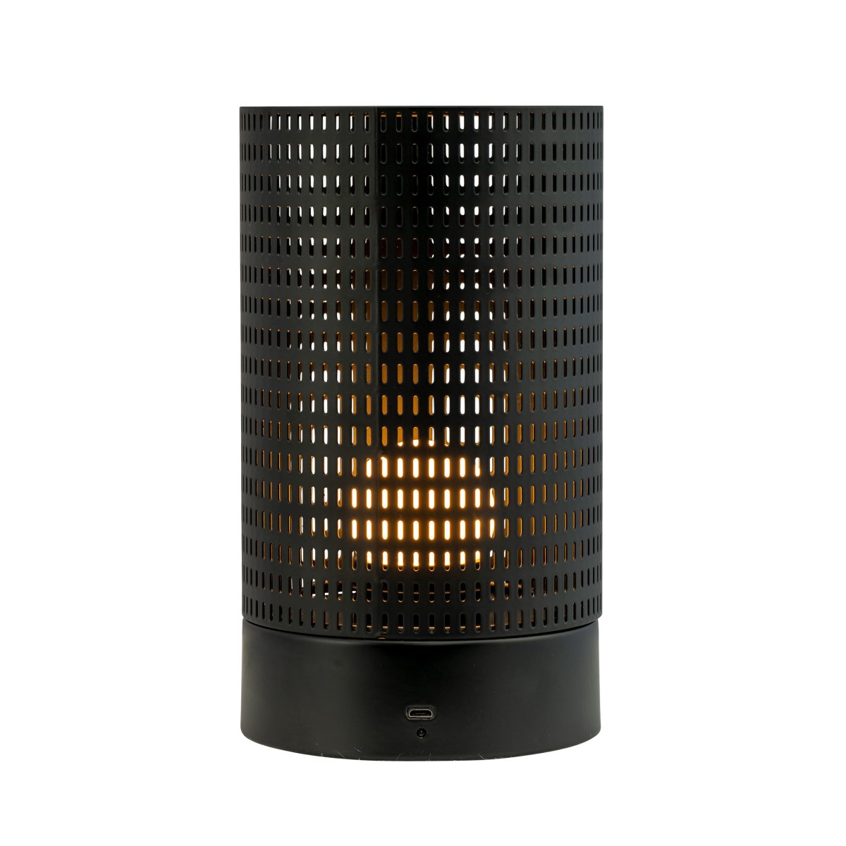 Mesh 20cm Musta Siirrettävä valmistajalta Dyberg Larsen - Mesh on ladattava ja siin&auml; on sis&auml;&auml;nrakennettu LED-valaistus, joten sinun ei tarvitse ostaa hehkulamppuja.