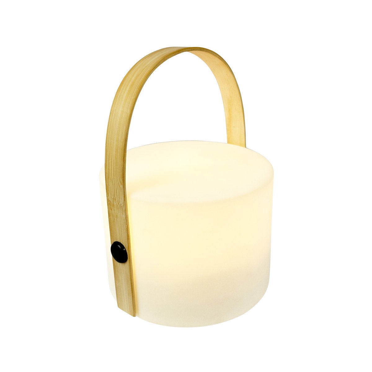 Carry 20cm Valkoinen Siirrettävä valmistajalta Dyberg Larsen - Valaisin on yhtä tyylikäs ulkoa kuin sisältäkin, ja kauniin bambukahvansa ansiosta se on helppo ottaa mukaan.