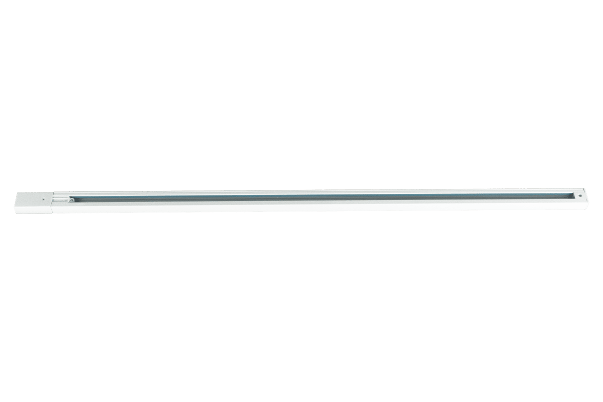 Kisko 1m Setti Valkoinen valmistajalta Aneta Lighting - T&auml;m&auml; kisko sis&auml;lt&auml;&auml; 1 liitoksen, 1 p&auml;&auml;tykappaleen ja 1 suoran liitoksen.