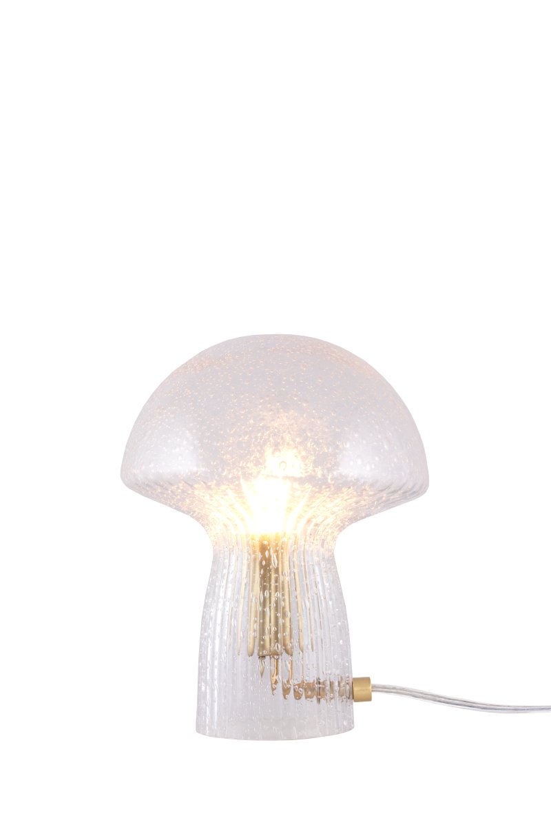 Fungo 20cm Läpinäkyvä pöytävalaisin valmistajalta Globen Lighting - Fungo-sienivalaisin on kaunis p&ouml;yt&auml;valaisin, joka on valmistettu suupuhalletusta lasista ja jonka jalassa on uurrettuja yksityiskohtia.
