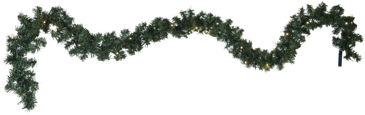 Canadian 250cm Vihreä valmistajalta Star Trading - Akkuk&auml;ytt&ouml;inen seppele, jossa on 30 LED-valoa.