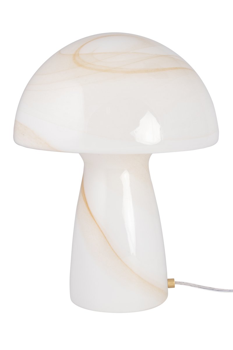 Fungo Swirl 42cm Beige pöytävalaisin valmistajalta Globen Lighting - Fungo-sienivalaisin on kaunis p&ouml;yt&auml;valaisin, joka on valmistettu suupuhalletusta lasista ja jossa on koristeellinen py&ouml;rrekuvio.