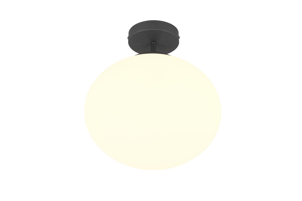 Fomento Ø30 Musta plafondi valmistajalta Trio Lighting - Mattamustan ja valkoisen lasin yhdistelmä luo ylellisyyden ja hienostuneisuuden tunteen.